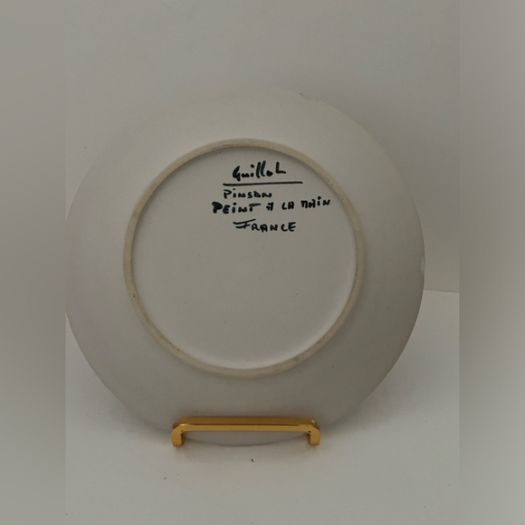 MARCEL GUILLOT POTTERY (HAND THROWN, FRANCE) BIRD - PLATE 7 7/8 BLUE BIRD - Picture 11 of 11